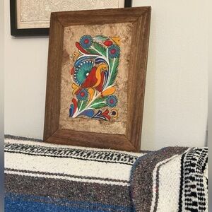 💎 Vintage 1970’s Mexican Folk Art Amate Bark Painting